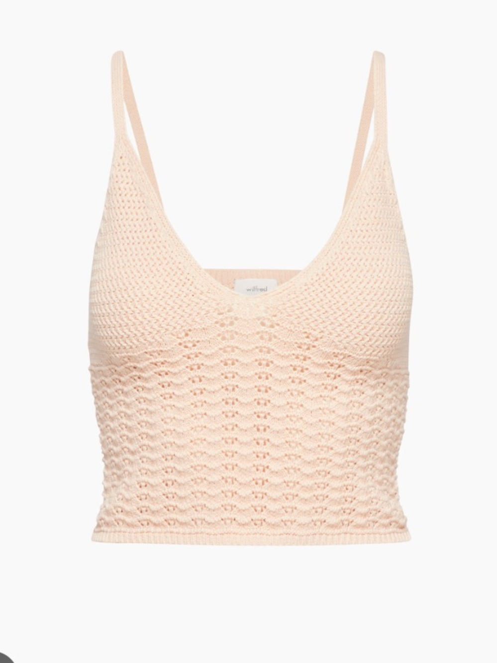 Aritzia Wilfred Evie Top Knit Brami - seashell Pale Peach size XS crochet